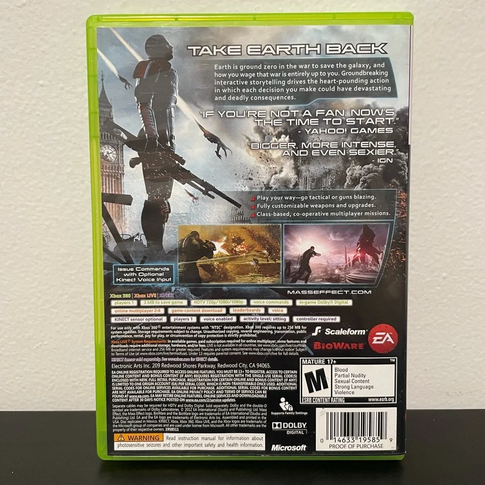 Mass Effect 3 Xbox 360 Video Game CIB Complete Microsoft